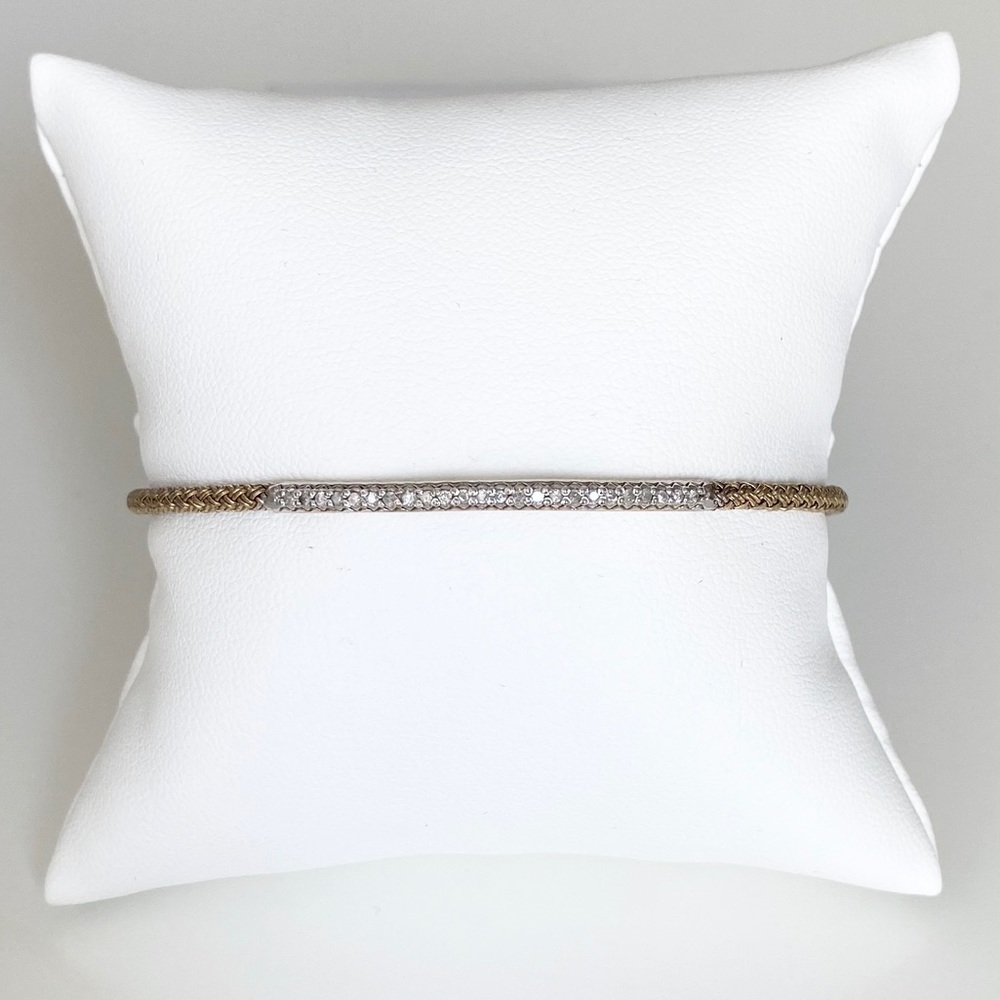 Italian woven mesh gold plated bracelet